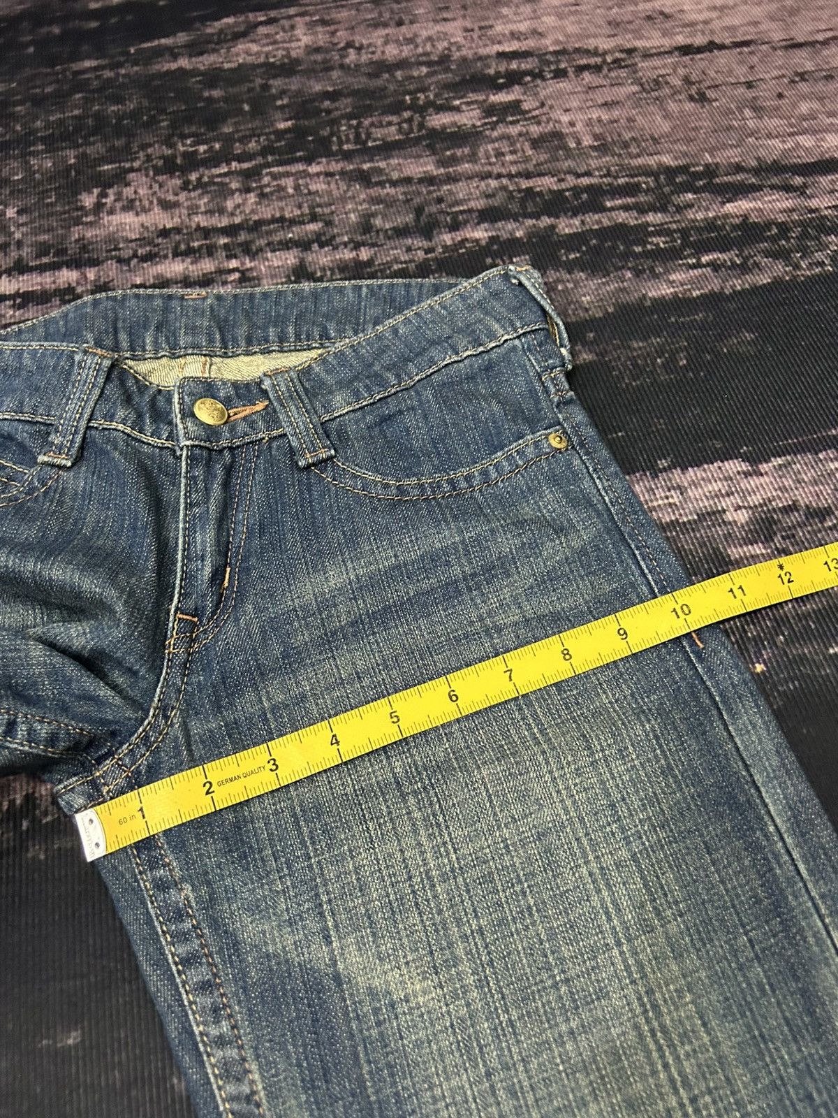 If Six Was Nine Japanese Brand Sweat Hip Washed Flare Jeans Size US 28 / EU 44 - 16 Thumbnail