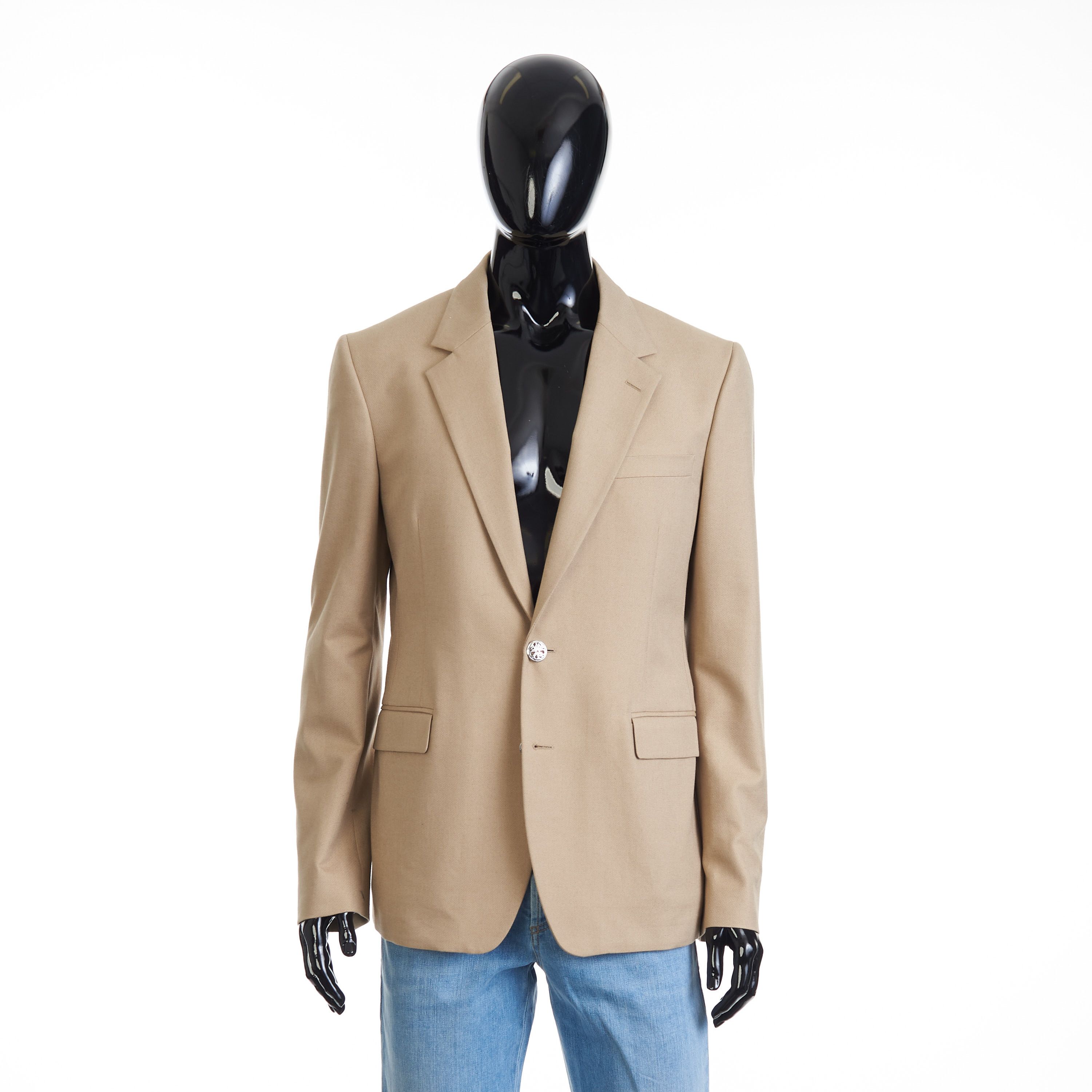 Alexander McQueen Beige Deconstructed Single Breasted Blazer Jacket - Cotton Size 40R - 2 Thumbnail