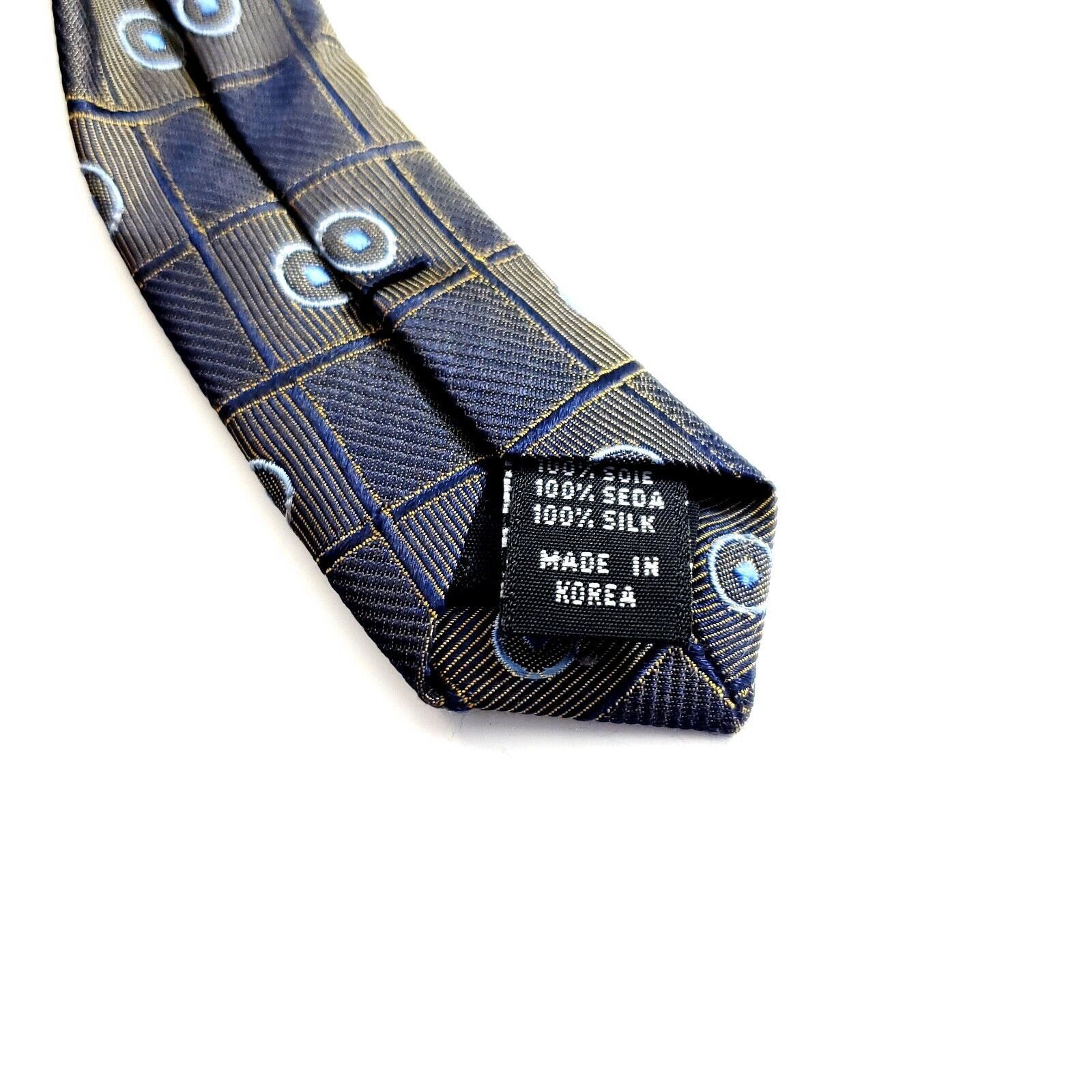 Bergamo New York Bergamo New York Woven Brown Blue Geometric Wide Silk Tie Size ONE SIZE - 4 Thumbnail