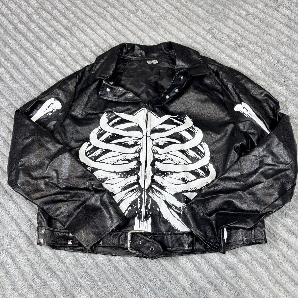 Other Spirit Halloween size XLarge Skeleton faux Leather Jacket Size XL / US 12-14 / IT 48-50 - 1 Thumbnail