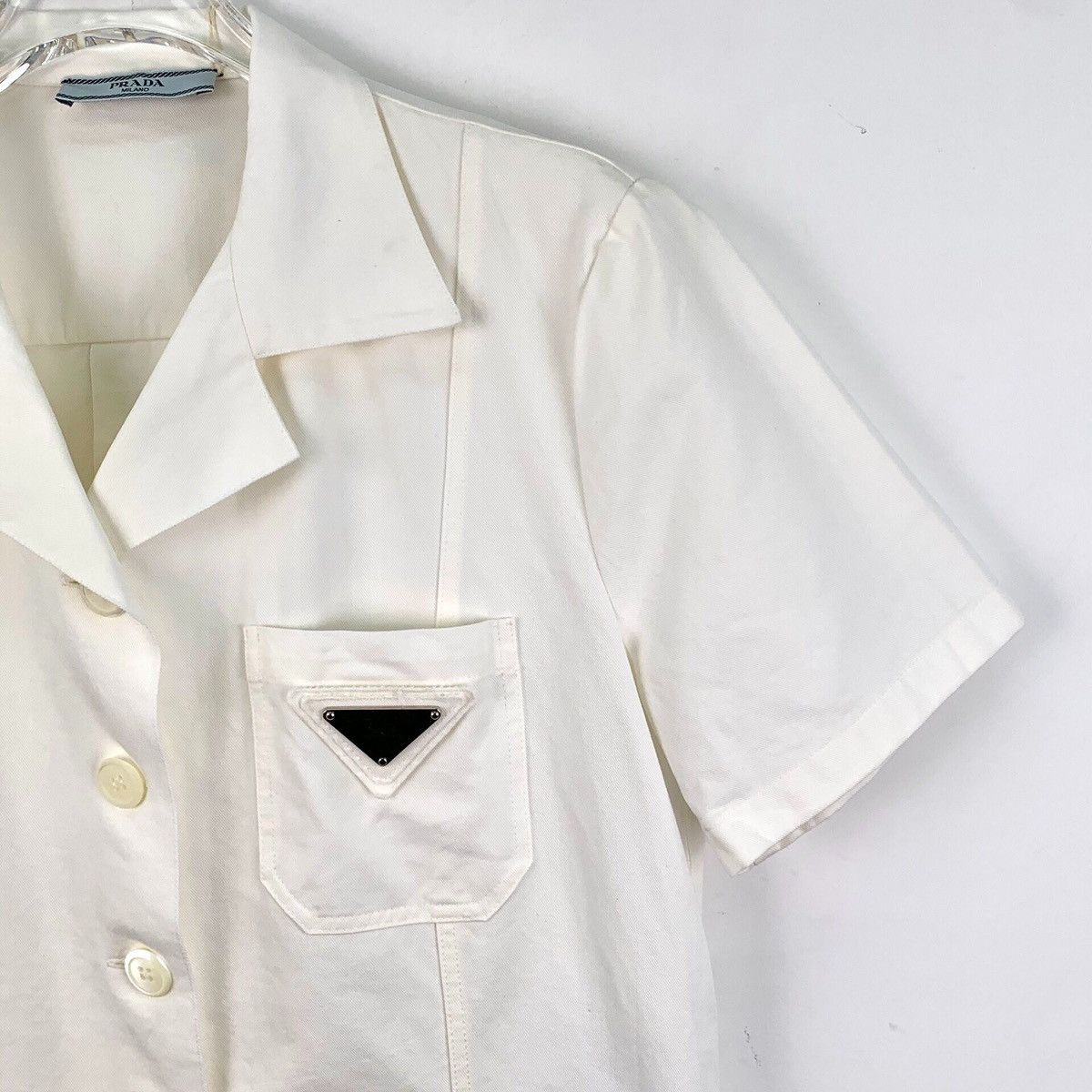 Prada Prada Triangle Logo Short Sleeve Shirt K26WX Size S / US 4 / IT 40 - 3 Thumbnail