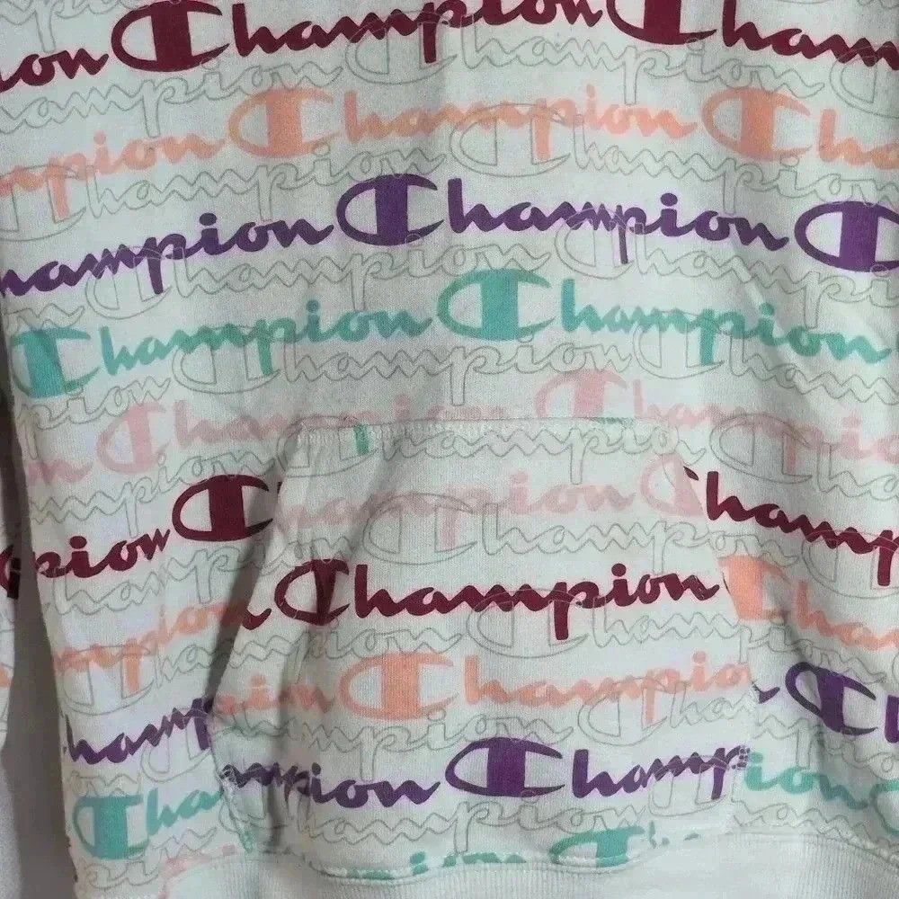 Champion Champion Script Logo White Hoodie with pockets Sz L Size US L / EU 52-54 / 3 - 2 Thumbnail