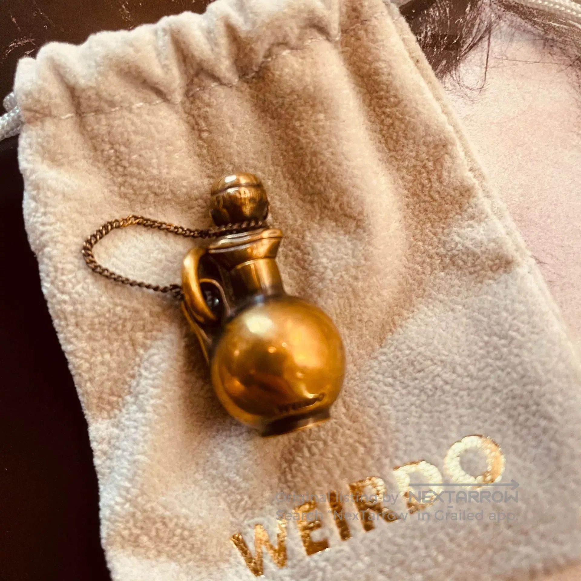 Standard & Strange Weirdo Brass Bottle Man Pendant. Size ONE SIZE - 3 Thumbnail