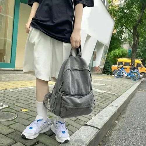 Japanese Brand Washed Denim Casual Bagpack Size ONE SIZE - 1 Thumbnail