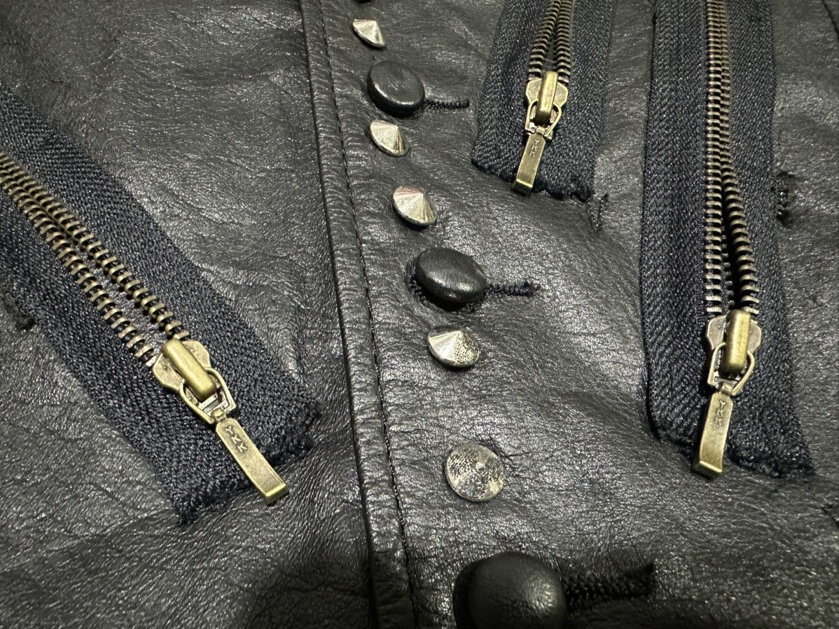 Seditionaries 🔥Japanese Y2K Spike Studded Hybrid Leather Vest Zip Punk Size US M / EU 48-50 / 2 - 4 Thumbnail