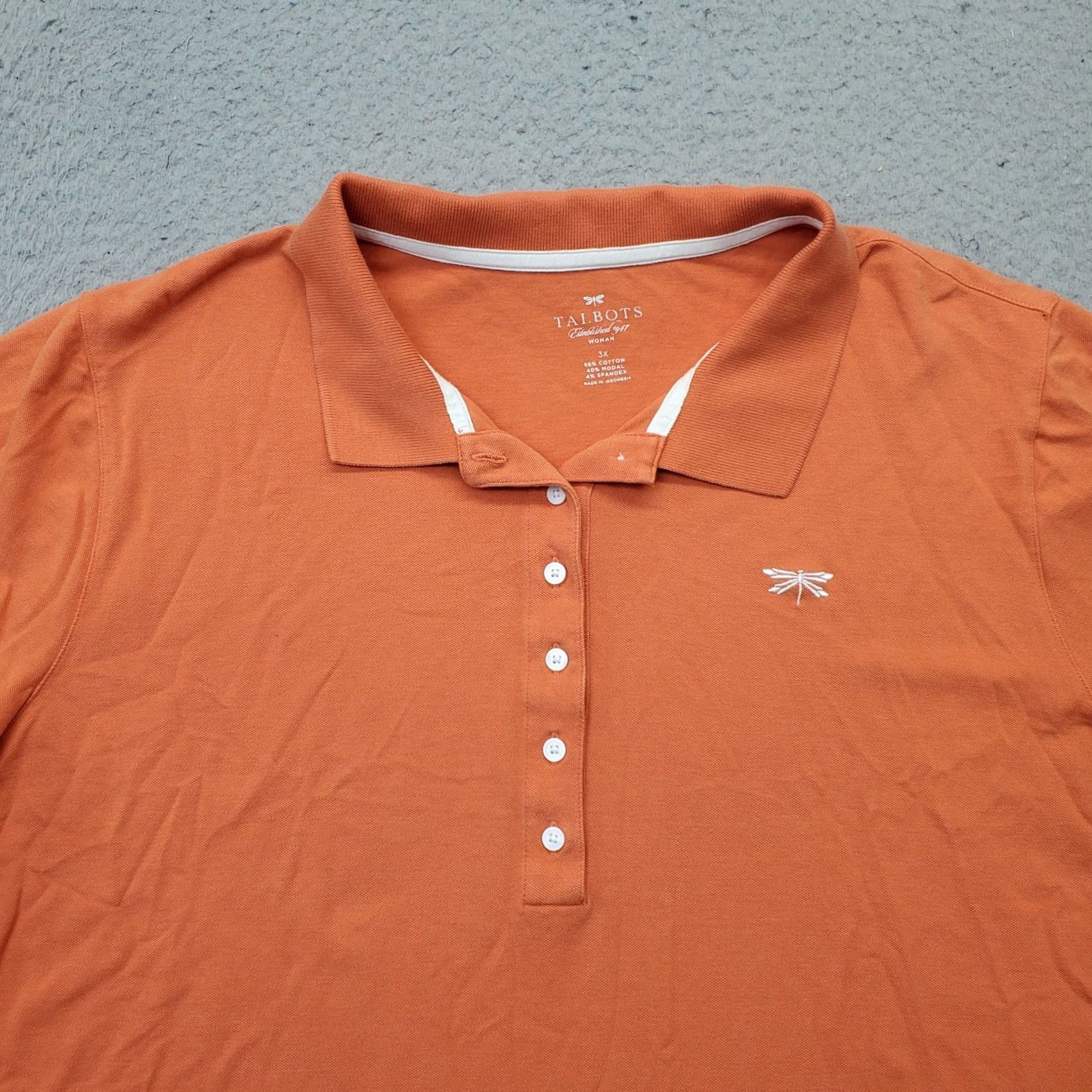 Talbots Talbots Polo Shirt Womens 3X Orange Stretch Short Sleeve Logo Embroidered Polo Shirt Size XXL / US 16-18 / IT 52-54 - 7 Thumbnail
