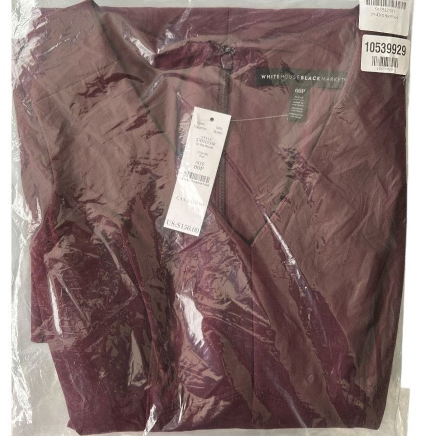 White House Black Market White House Black Market Burgandy Sheath Dress, 00P Size XXS / US 00 / IT 34 - 5 Thumbnail
