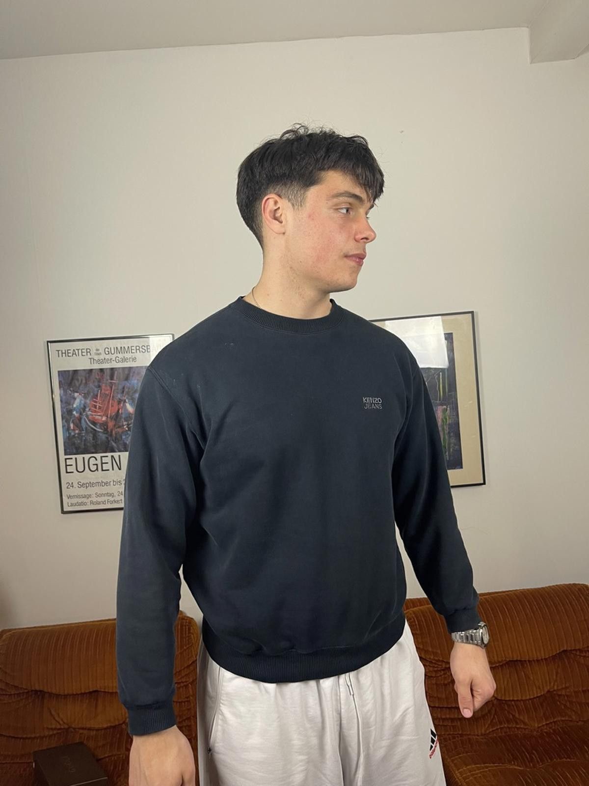 Kenzo Kenzo - Navy Blue Crewneck Sweatshirt with Logo Print Size US M / EU 48-50 / 2 - 2 Thumbnail