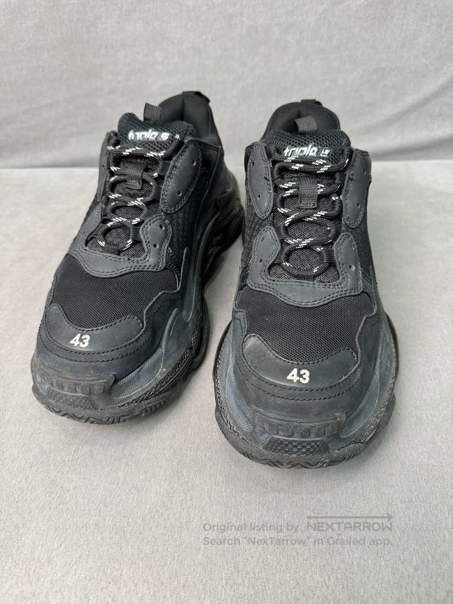Balenciaga balenciaga triple s distressed black sneakers. Size US 10 / EU 43 - 3 Thumbnail