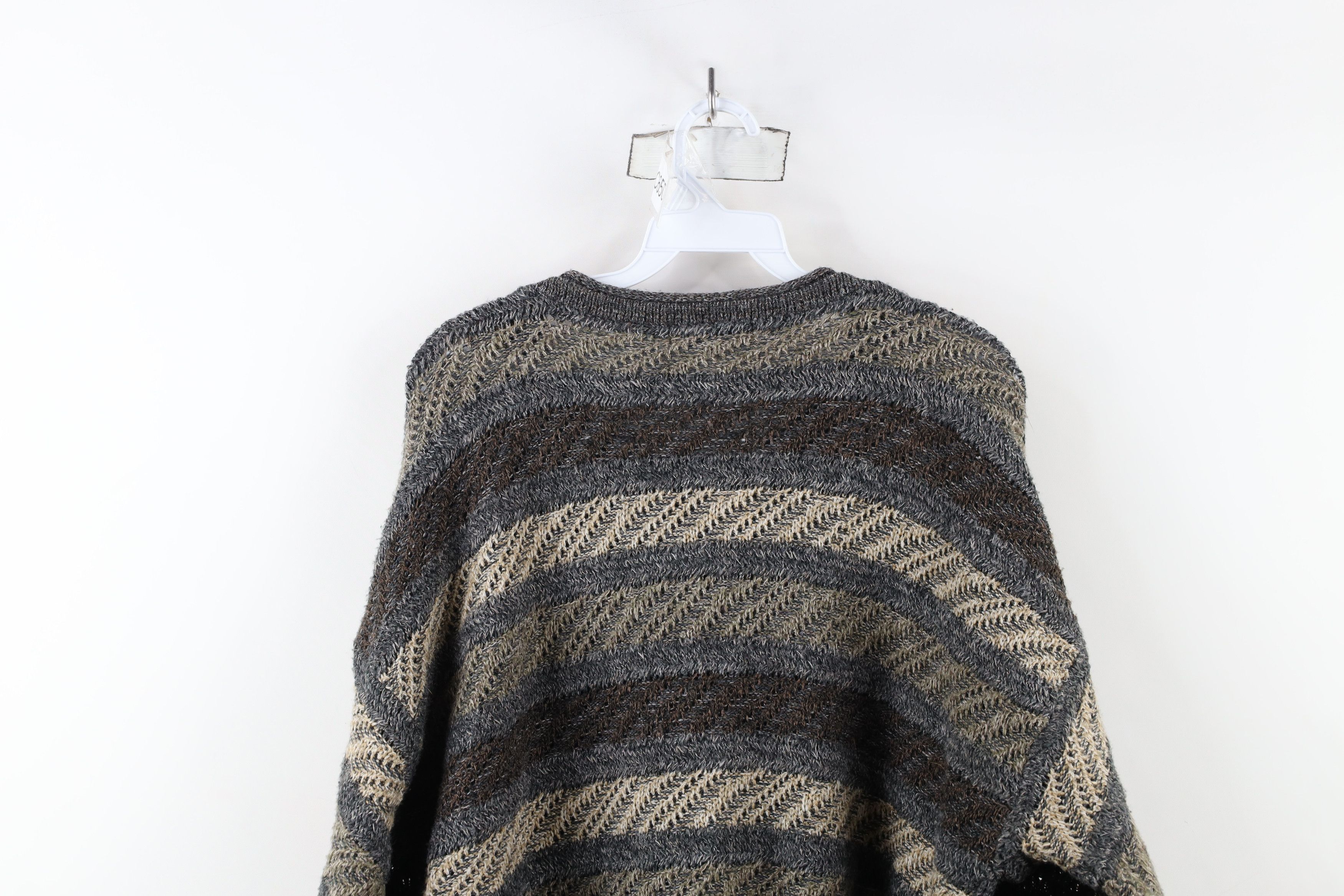 Vintage Vintage 90s Coogi Style Tone Striped Marled Knit Sweater USA Size US L / EU 52-54 / 3 - 8 Thumbnail