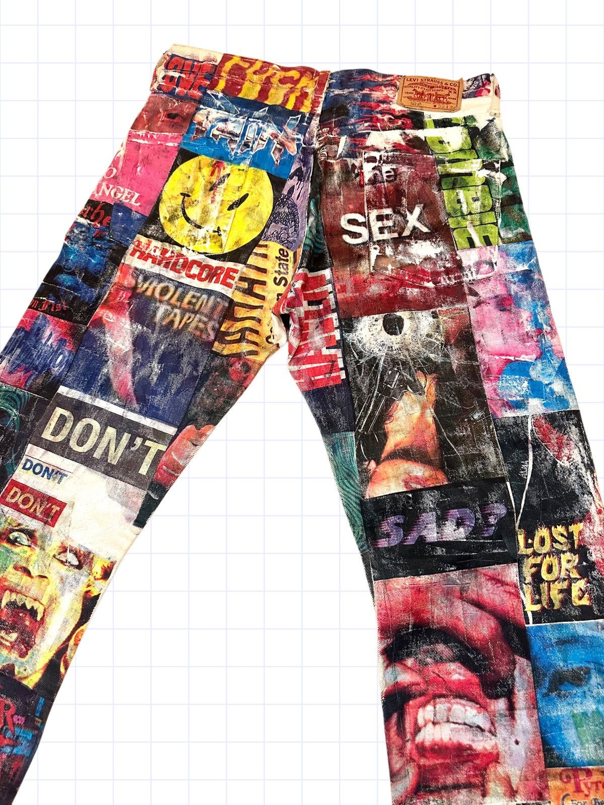 Designer × Vintage 1/1 Horror Printed Denim Size US 33 - 5 Thumbnail