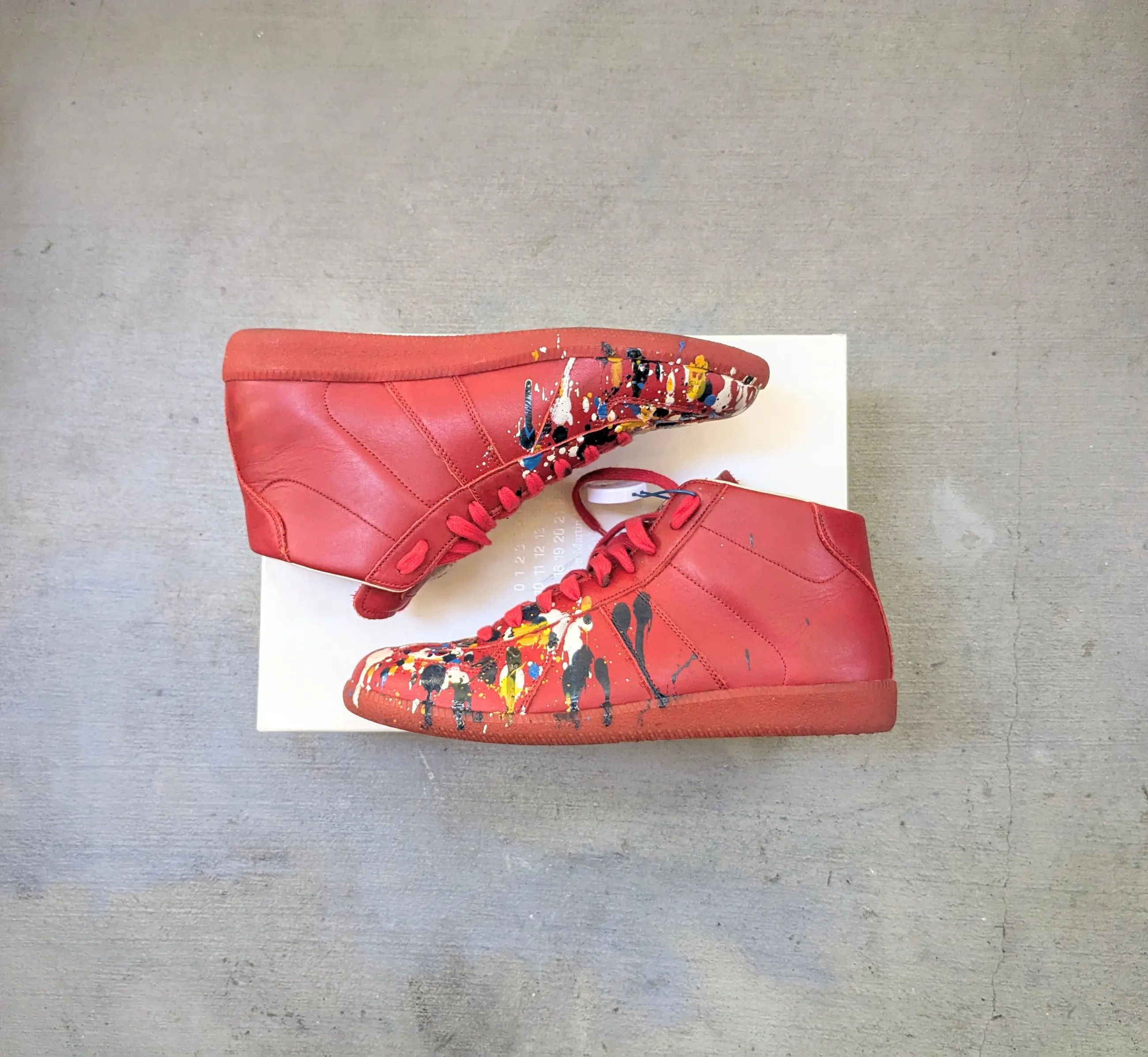 Maison martin margiela red high top on sale