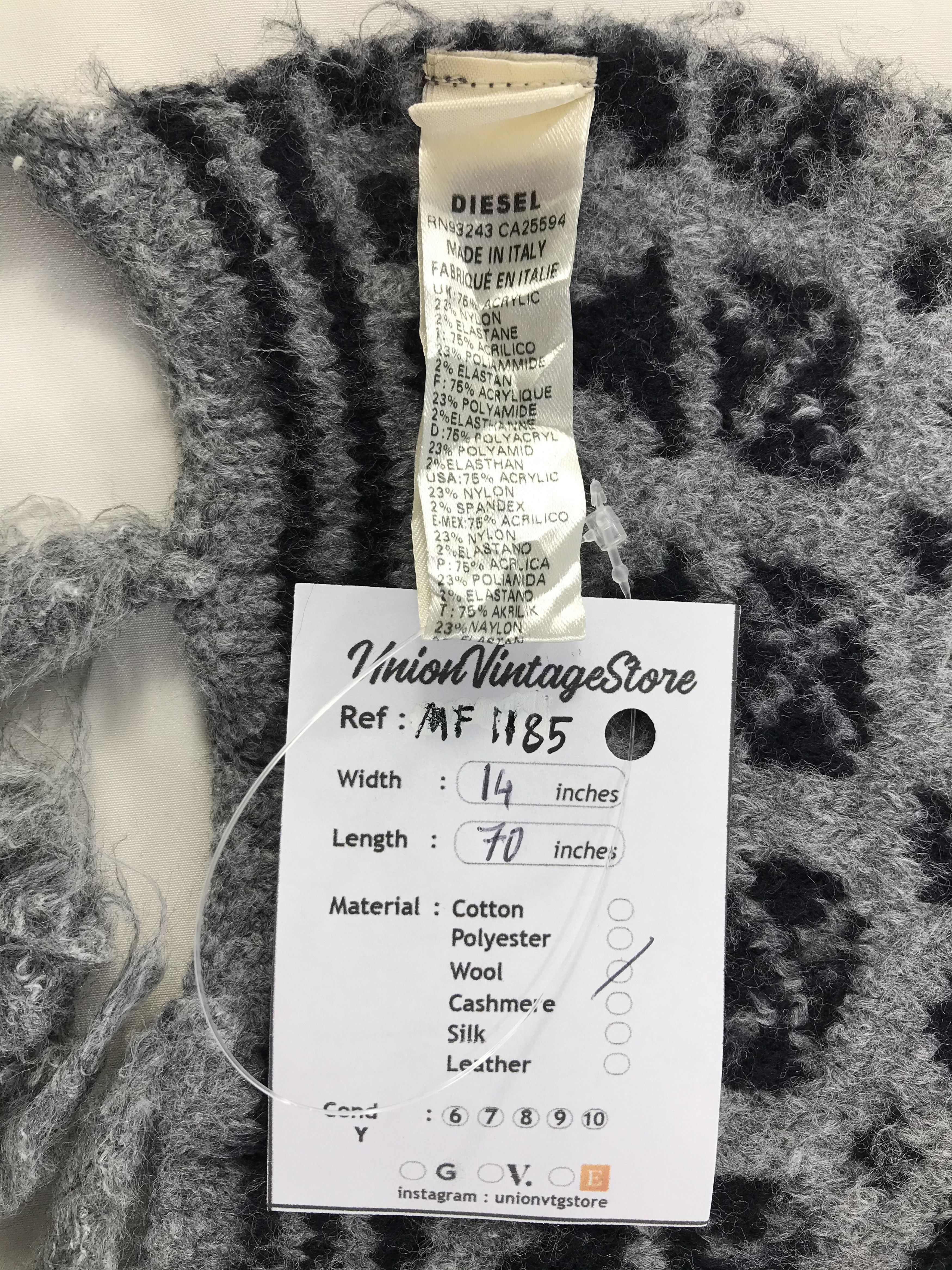 Diesel Vintage Diesel Scarf/Muffler/Neckwear MF1185 Size ONE SIZE - 4 Thumbnail