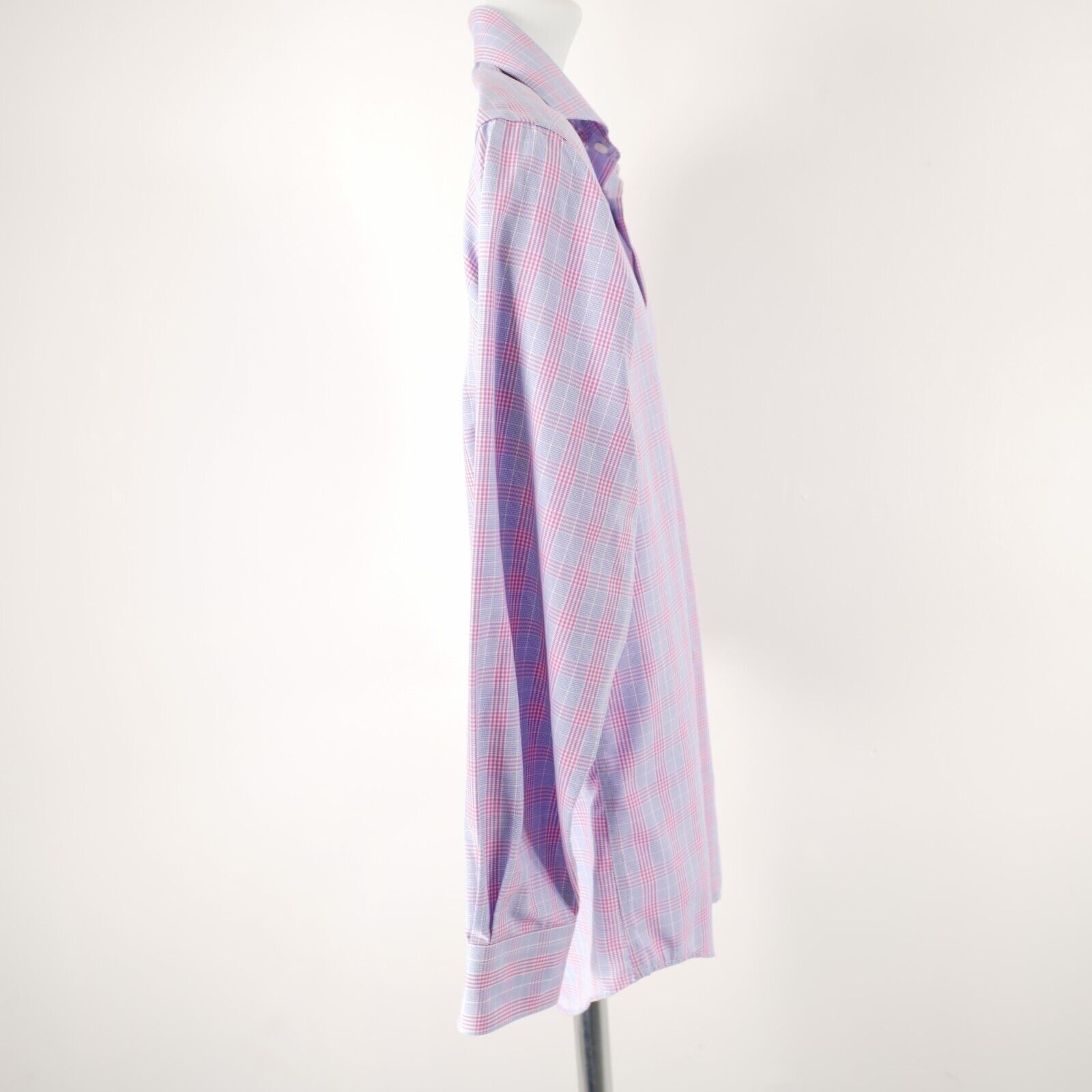 Pronto Uomo Pronto Uomo Pink Blue Plaid 15.5 32/33 Non Iron Slim Fit Col Size US S / EU 44-46 / 1 - 6 Thumbnail