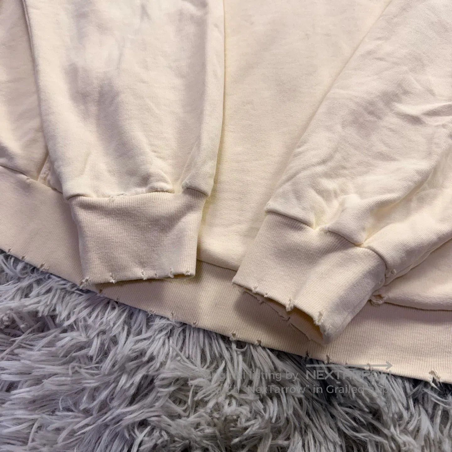 balenciaga scissors hoodie in beige color.