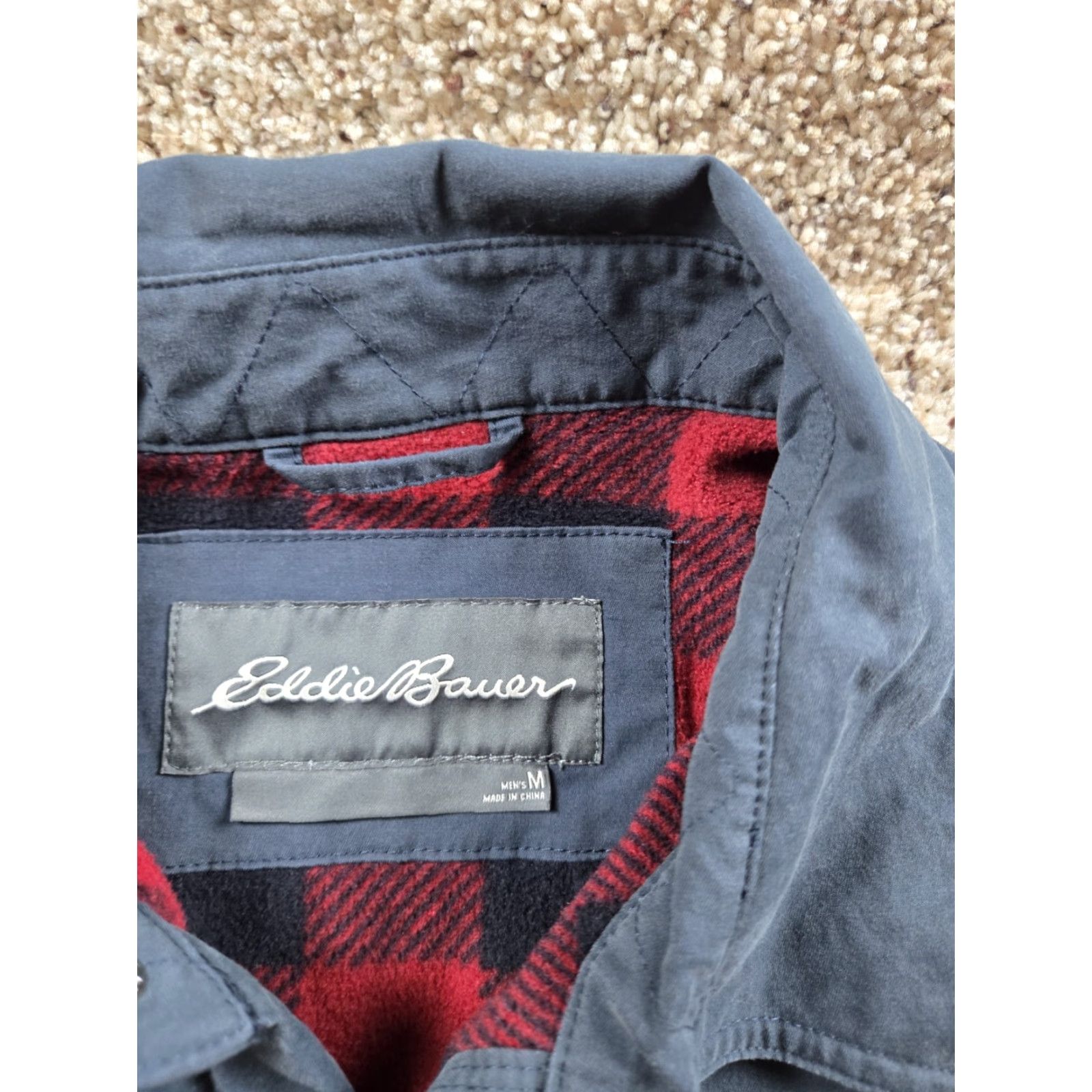 Eddie Bauer Eddie Bauer Shirt Jacket Mens M Gray Fleec Lined Shacket Snap Front Stretch Shirt Jacket Mens Gray Shacket Snap Front Lined Insulated Pockets Outdoors Size US M / EU 48-50 / 2 - 5 Thumbnail