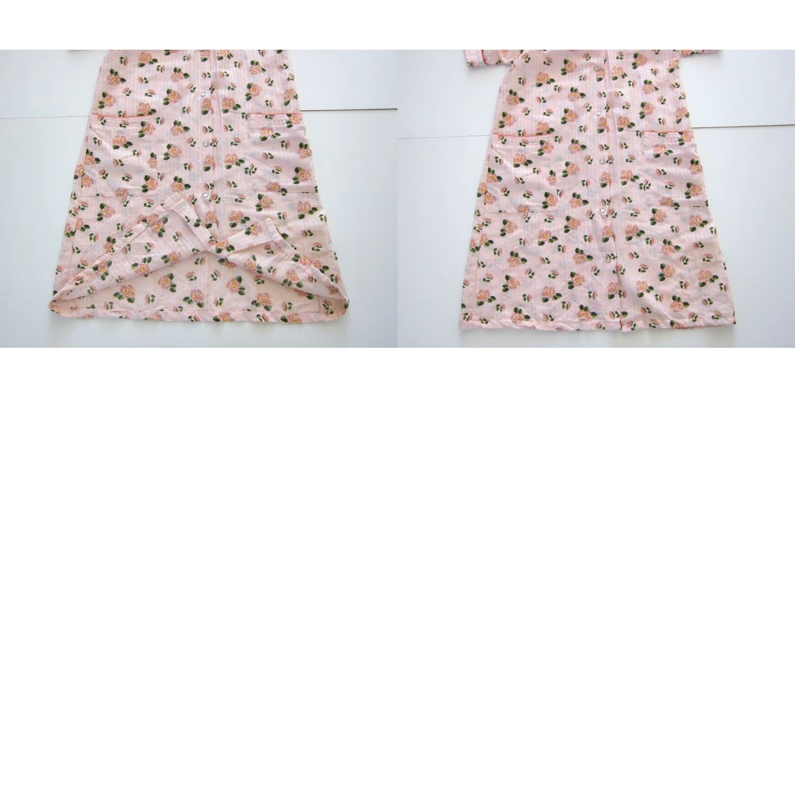 Pinko VINTAGE Sindrella Cotton Pink Green Floral Button Down Pocket Nightgown House Dress M Size M / US 6-8 / IT 42-44 - 8 Thumbnail