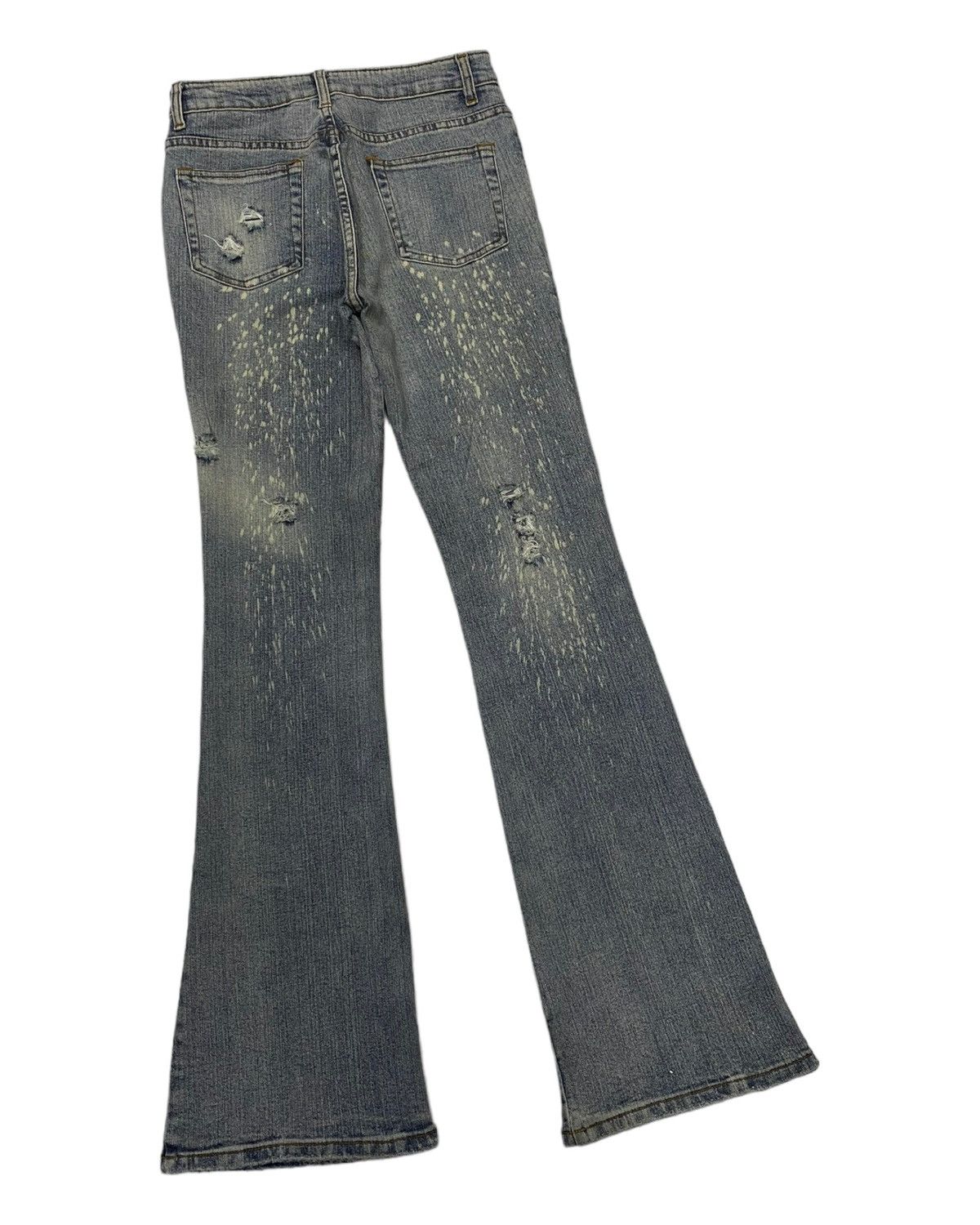 If Six Was Nine 🔥FLARE JEANS HAPHAZARD DISTRESSED DENIM BOOTCUT JEANS Size 26" / US 2 / IT 38 - 4 Thumbnail
