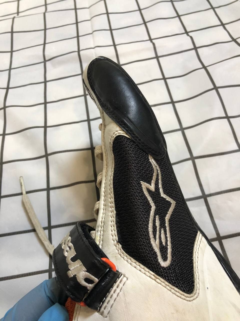 Alpinestars AlpineStars Lather Black/White Motorcycle Boots Size US 4.5 / IT 34.5 - 10 Thumbnail