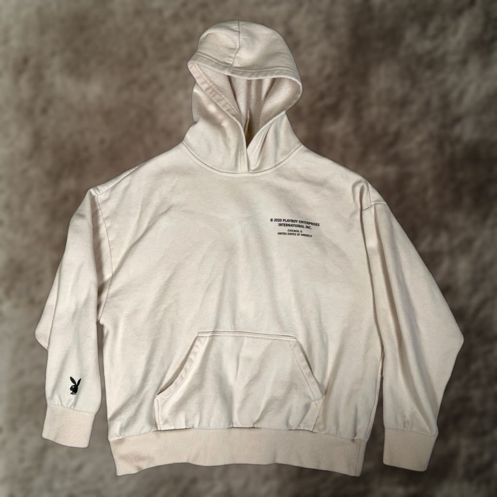 Pacsun VINTAGE Play Boy X Pac Sun Hoodie Sweatshirt Size Medium Beige 2020 Pullover Mens Boys Hooded Graphic Print Pockets 90s Size US M / EU 48-50 / 2 - 1 Thumbnail
