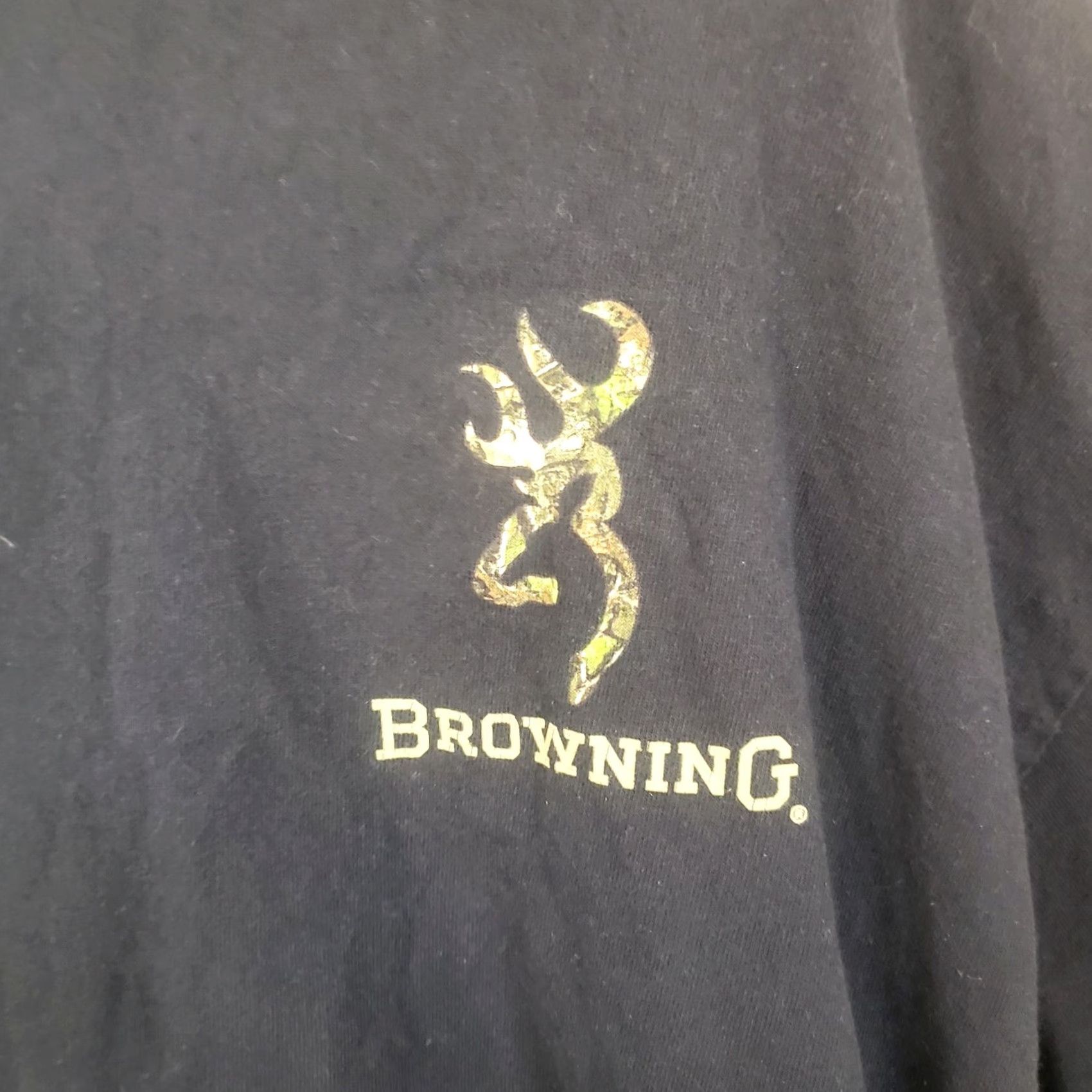 Vintage Browning Hunting Men's 2XL Brown T-Shirt Short Sleeve Camouflage Buck Logo Back Front Vintage Big Tall Shirt Mens Size US XXL / EU 58 / 5 - 2 Thumbnail