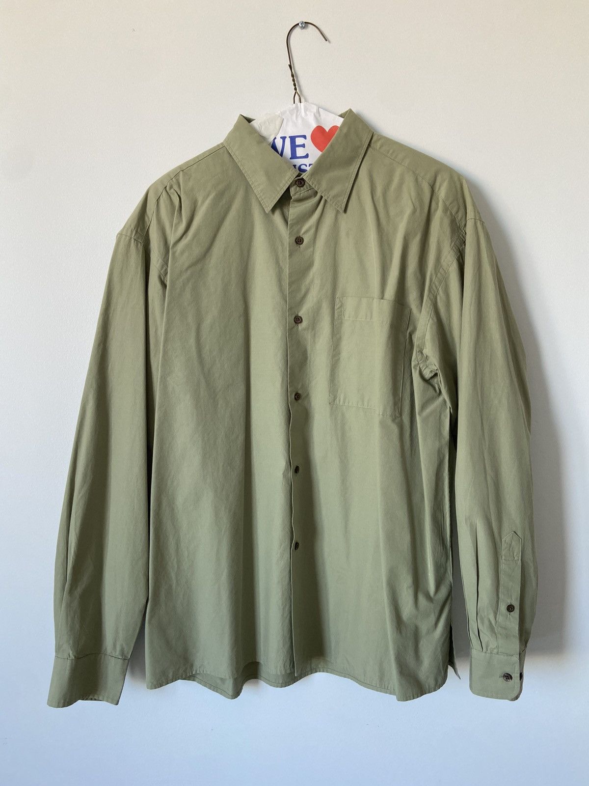 Uniqlo Uniqlo C Oversized Cotton Shirt Green Size US S / EU 44-46 / 1 - 1 Thumbnail