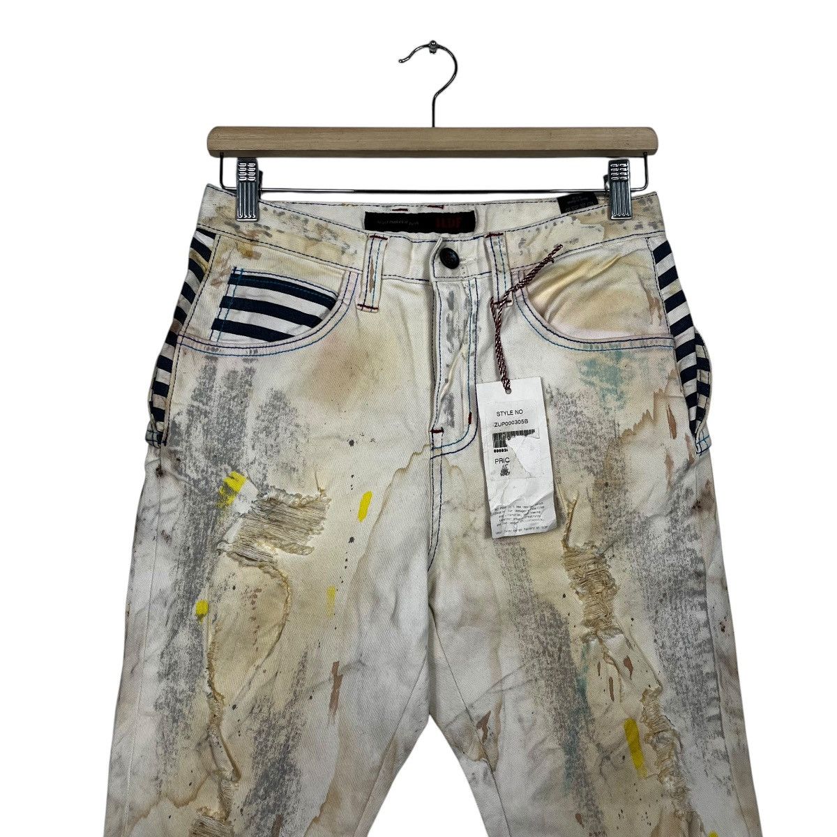 Seditionaries Vintage ILDE Distressed Motive Short Denim Jeans Size 28" / US 6 / IT 42 - 3 Thumbnail