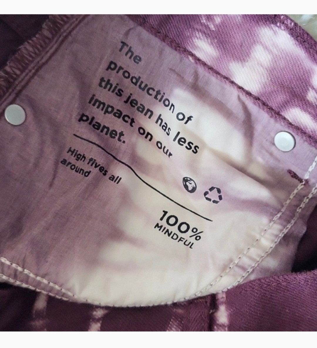 Pacsun *NWOT* Women's Raspberry Tie-Dye PacSun Jeans Size 26" / US 2 / IT 38 - 4 Thumbnail