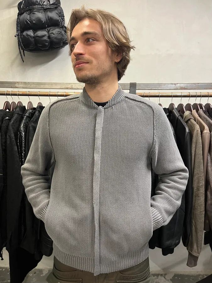 Lanvin × Vintage Lanvin Grey Wool Zip-up Minimalist Sweater Size US L / EU 52-54 / 3 - 2 Thumbnail