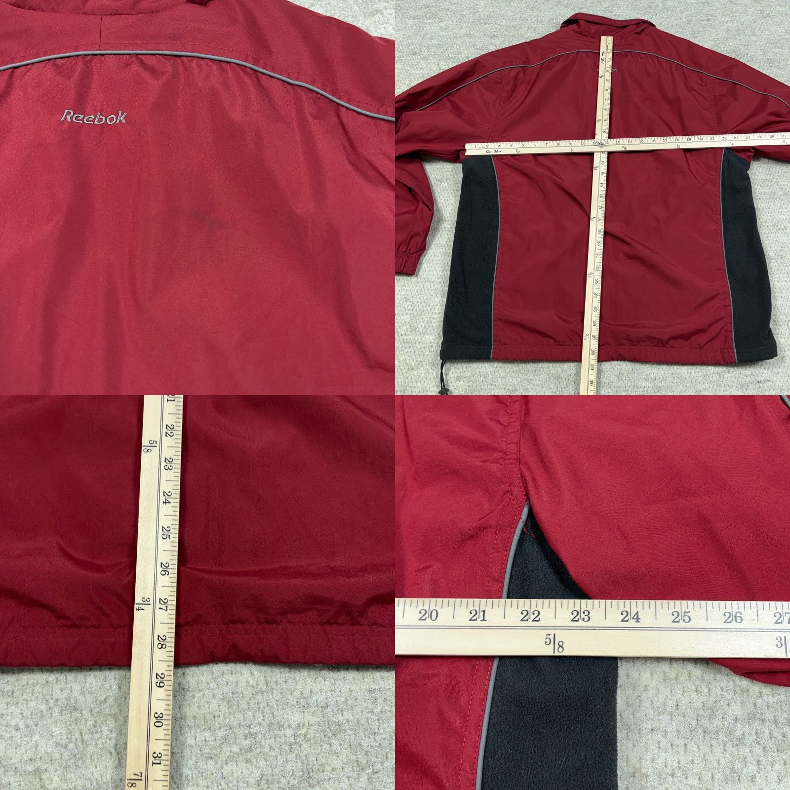 Reebok VINTAGE Reebok Jacket Men L Red Windbreaker Track Suit Warm Up 80s 90s Logo Size 42R - 8 Thumbnail