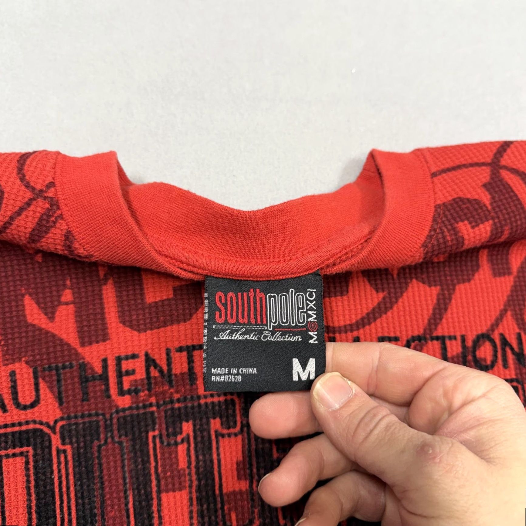 Southpole Southpole Shirt Mens Medium Red Thermal Y2K Grunge Skater Goth Size US M / EU 48-50 / 2 - 3 Thumbnail