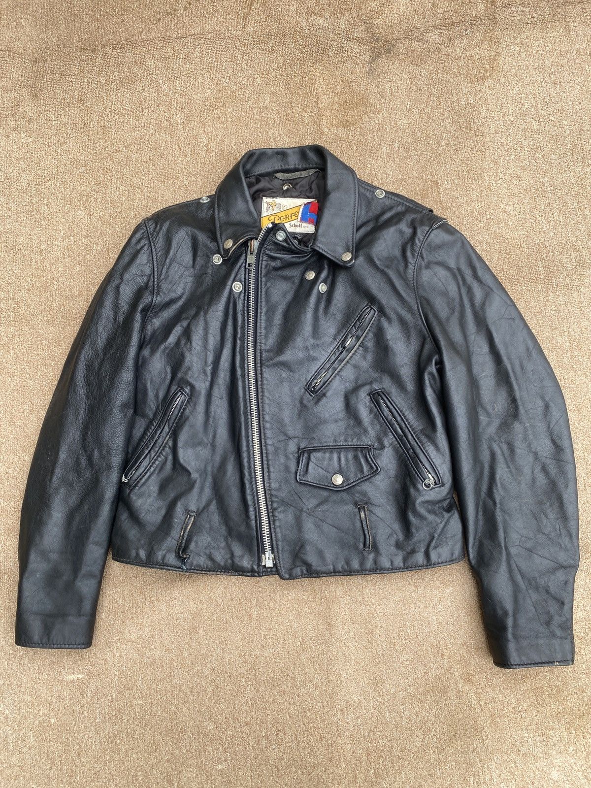 Schott × Vintage Vintage schott perfector double colar leather jacket Size US M / EU 48-50 / 2 - 1 Thumbnail