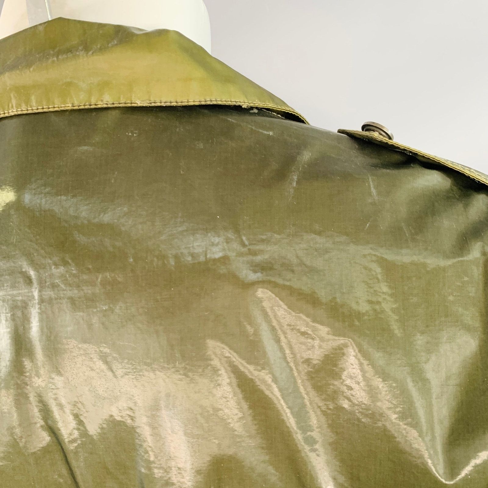 MR & MRS ITALY MR & MRS XS Green Olive Shimmery Cotton Blend Parka Jacket Size US XS / EU 42 / 0 - 8 Thumbnail