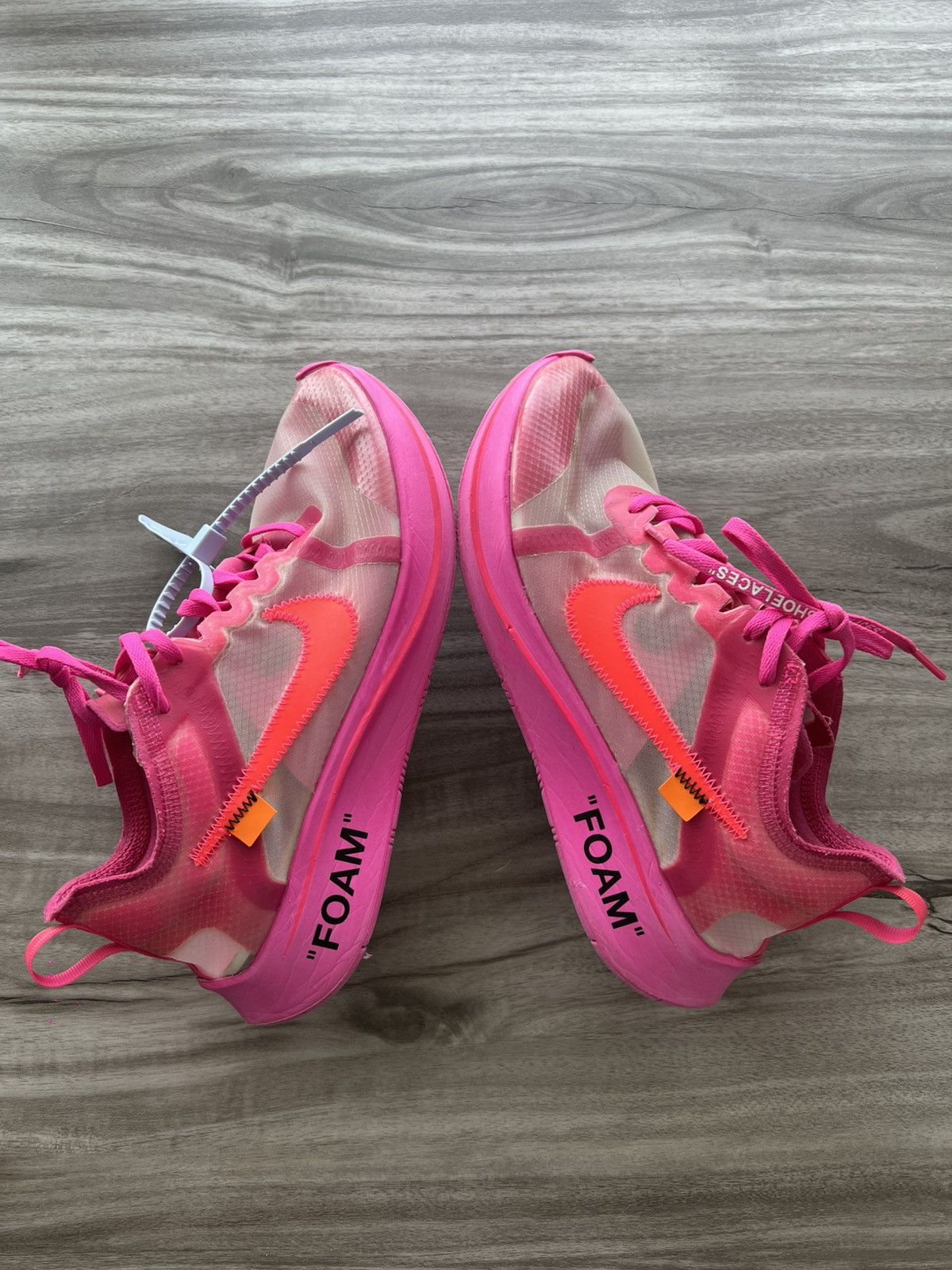 Nike × Off-White Sz 7 Men/ 8.5 Womens- Off-White x Nike Zoom Fly Tulip Pink Size US 8.5 / IT 38.5 - 2 Thumbnail