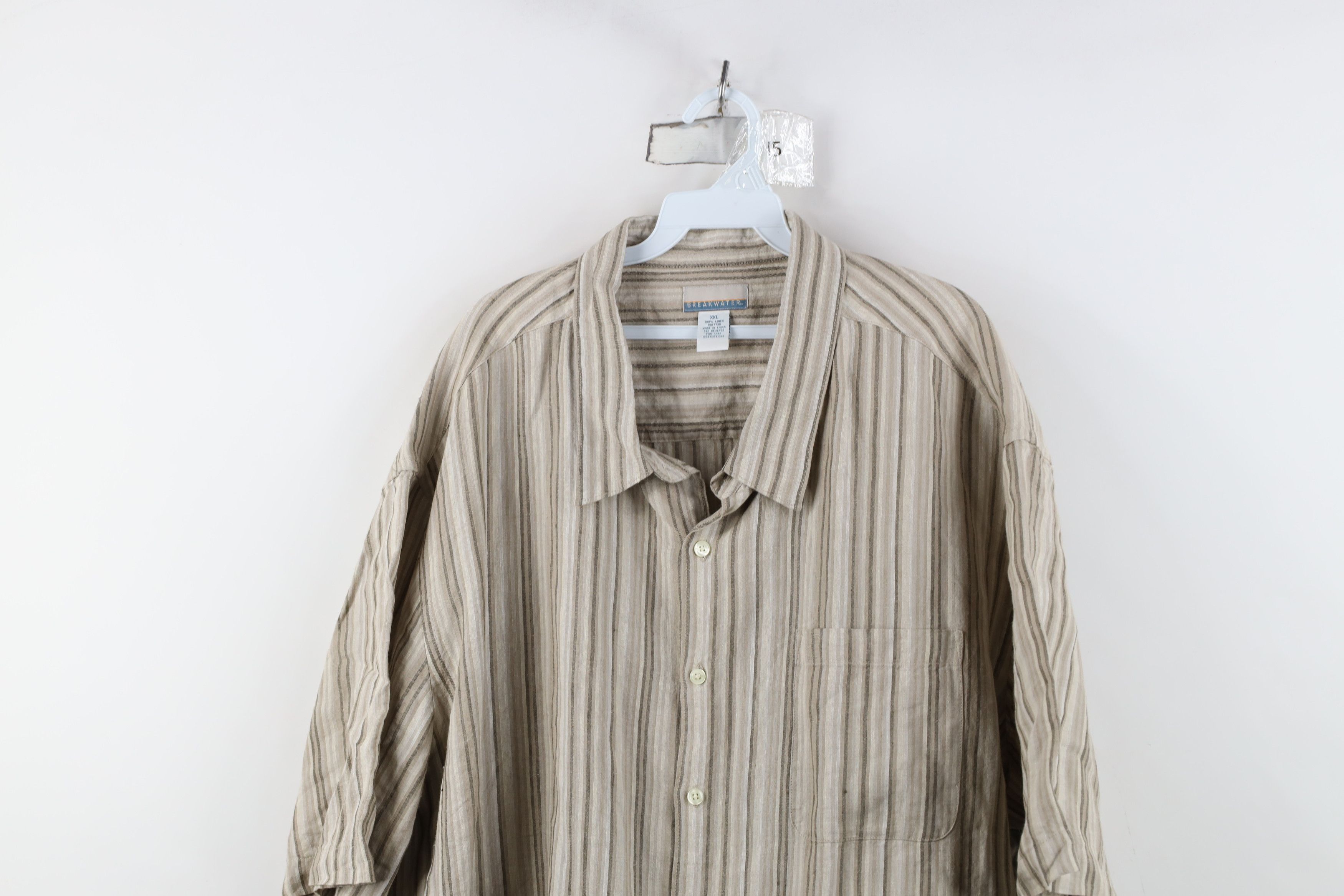 Vintage Vintage 90s Y2K Streetwear Linen Short Sleeve Button Shirt Size US XXL / EU 58 / 5 - 2 Thumbnail