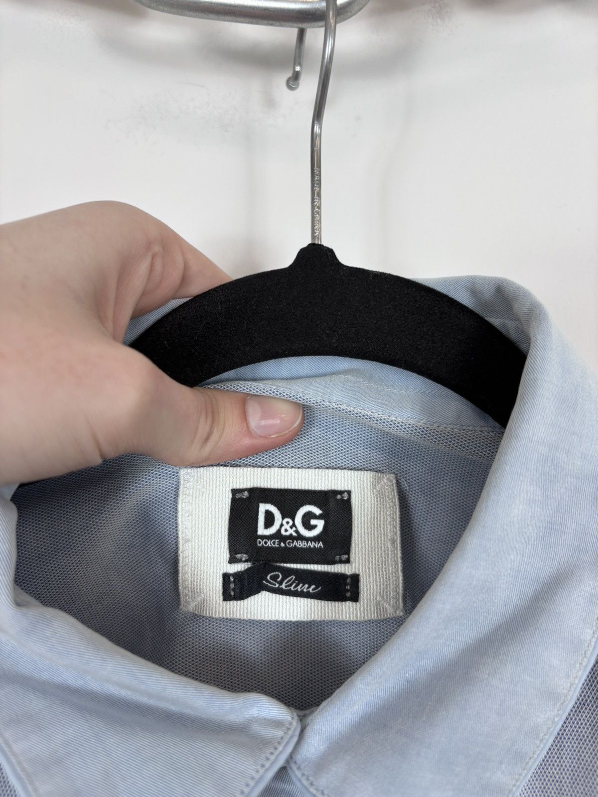 Dolce & Gabbana Dolce & Gabbana Men’s Light Blue Button Up Long Sleeve Shirt Size US L / EU 52-54 / 3 - 14 Thumbnail