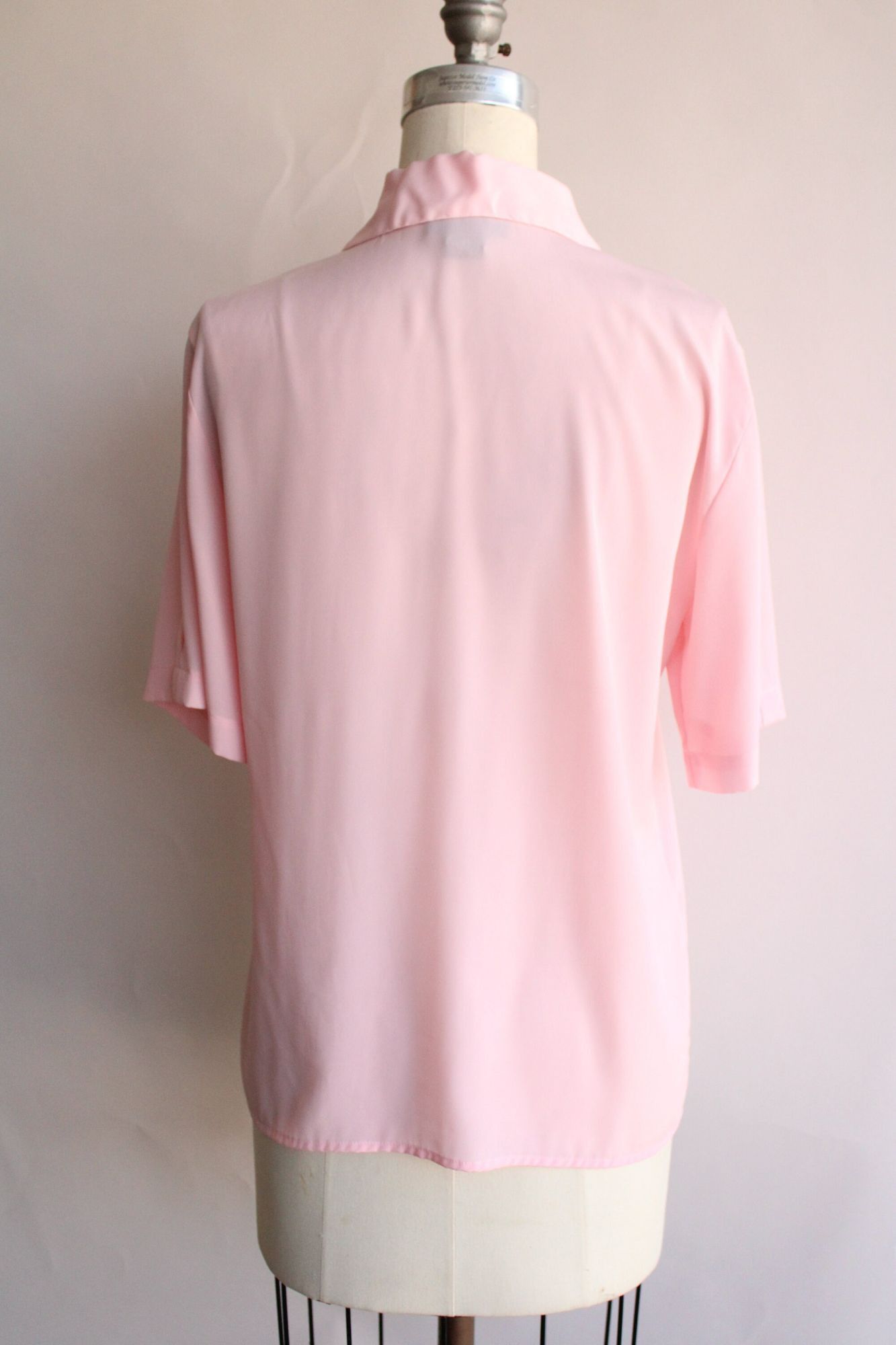 Vintage Vintage 1980s Blouse, Pink Dagger Collar with Pocket, Size 8 Size M / US 6-8 / IT 42-44 - 10 Thumbnail