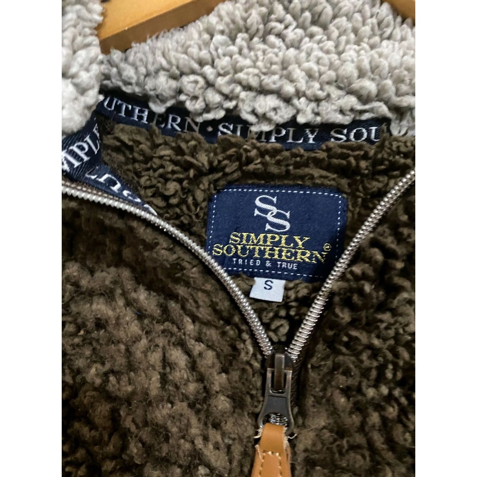 Vintage Simply Southern Pullover 1/4 Zip Brown Size Small Sherpa Snuggly完 Size S / US 4 / IT 40 - 2 Thumbnail