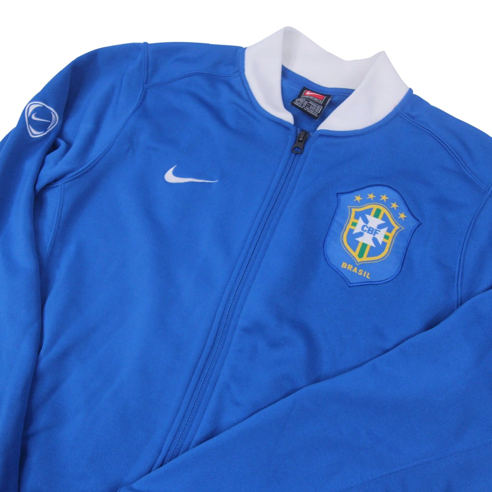 Nike VINTAGE Nike Brazil Football CBF Mens Large Spellout Track Jacket Blue Size US L / EU 52-54 / 3 - 2 Thumbnail