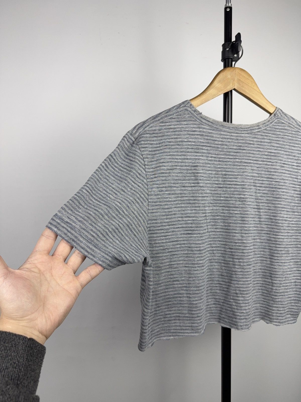 Allsaints Retro 00s Y2K AllSaints Women’s Cropped Boxy Stripe T-Shirt Size L / US 10 / IT 46 - 9 Thumbnail