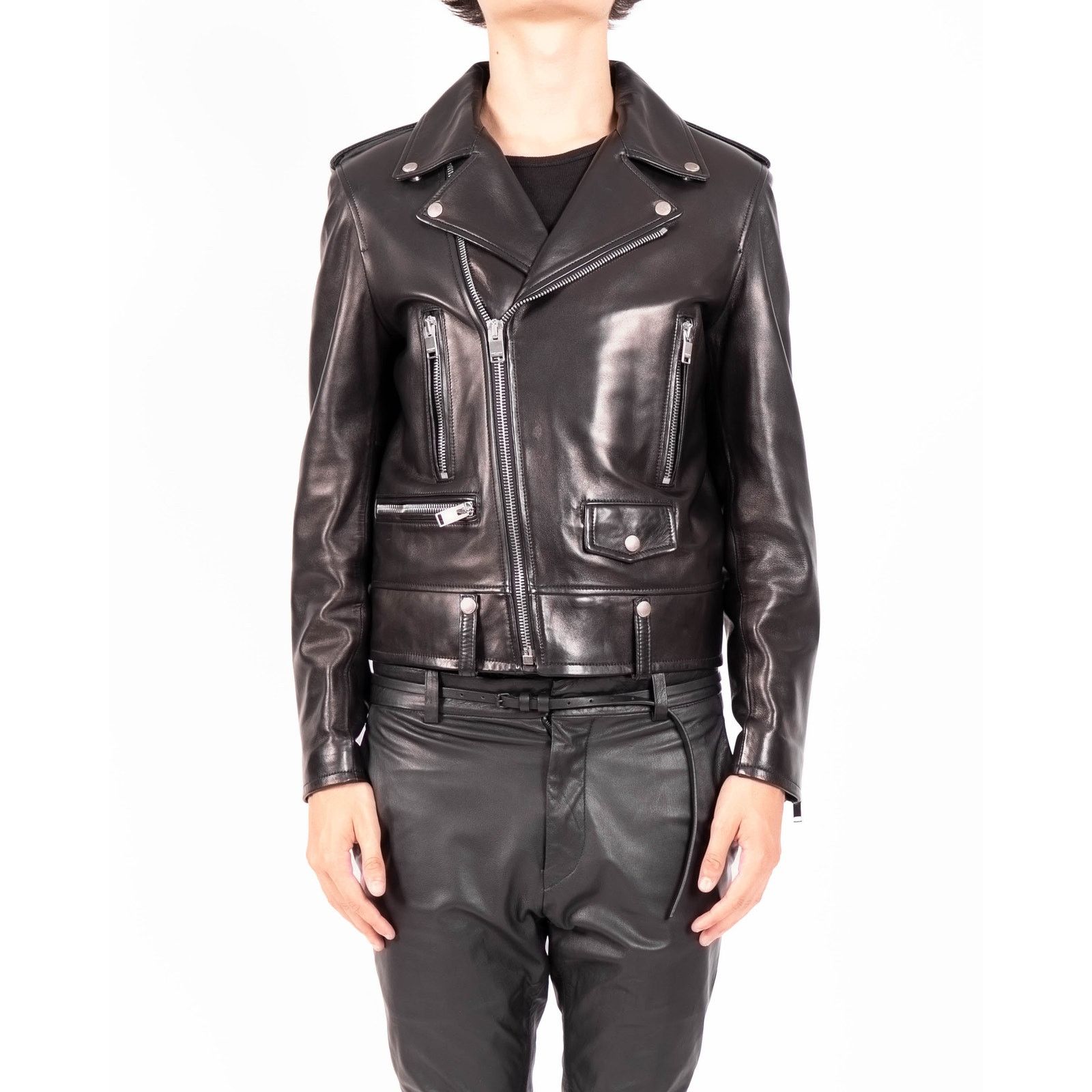 Saint Laurent Paris SS13 Classic L01 Biker jacket in Black Lamb Leather Size US L / EU 52-54 / 3 - 1 Thumbnail