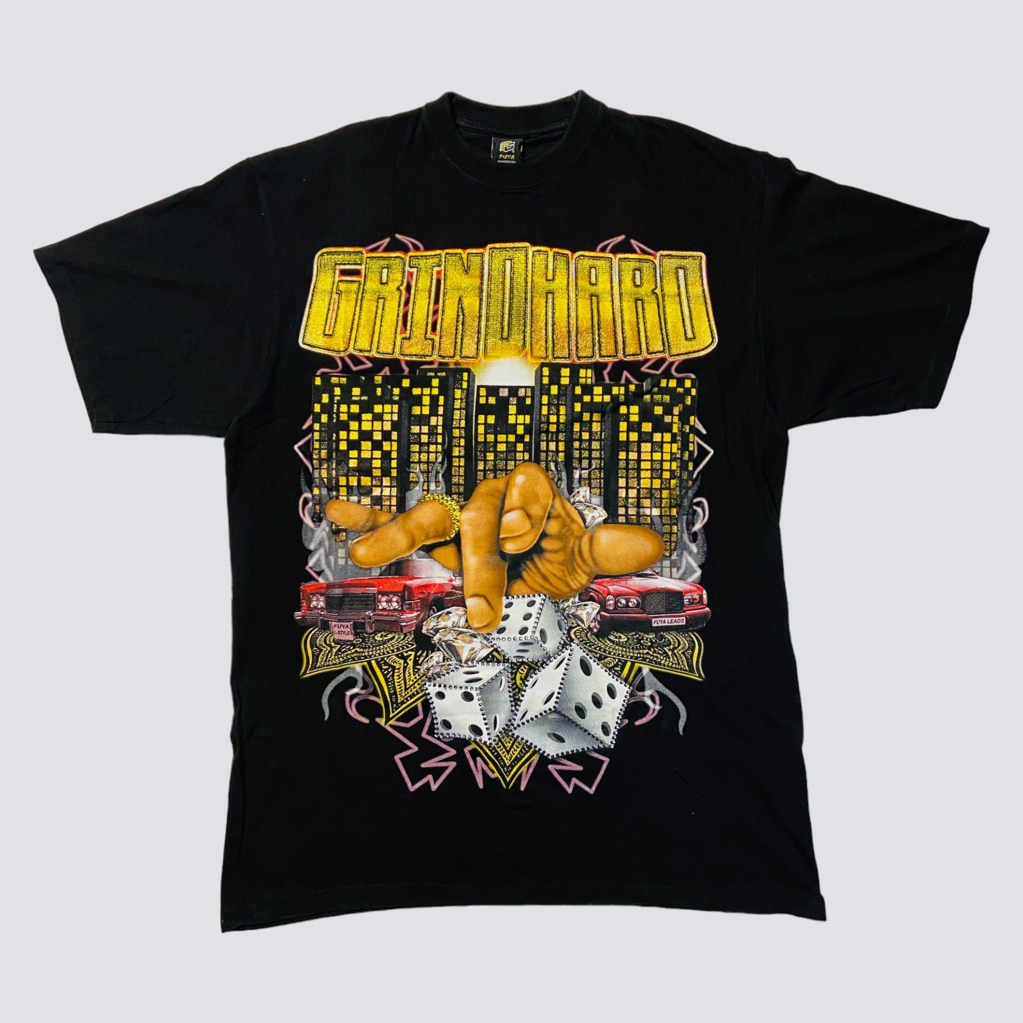 Vintage 1990s FUYA DICE GRINDHARD OVERSIZED BAGGY VINTAGE TEE - № 0 Size US XXL / EU 58 / 5 - 12 Thumbnail