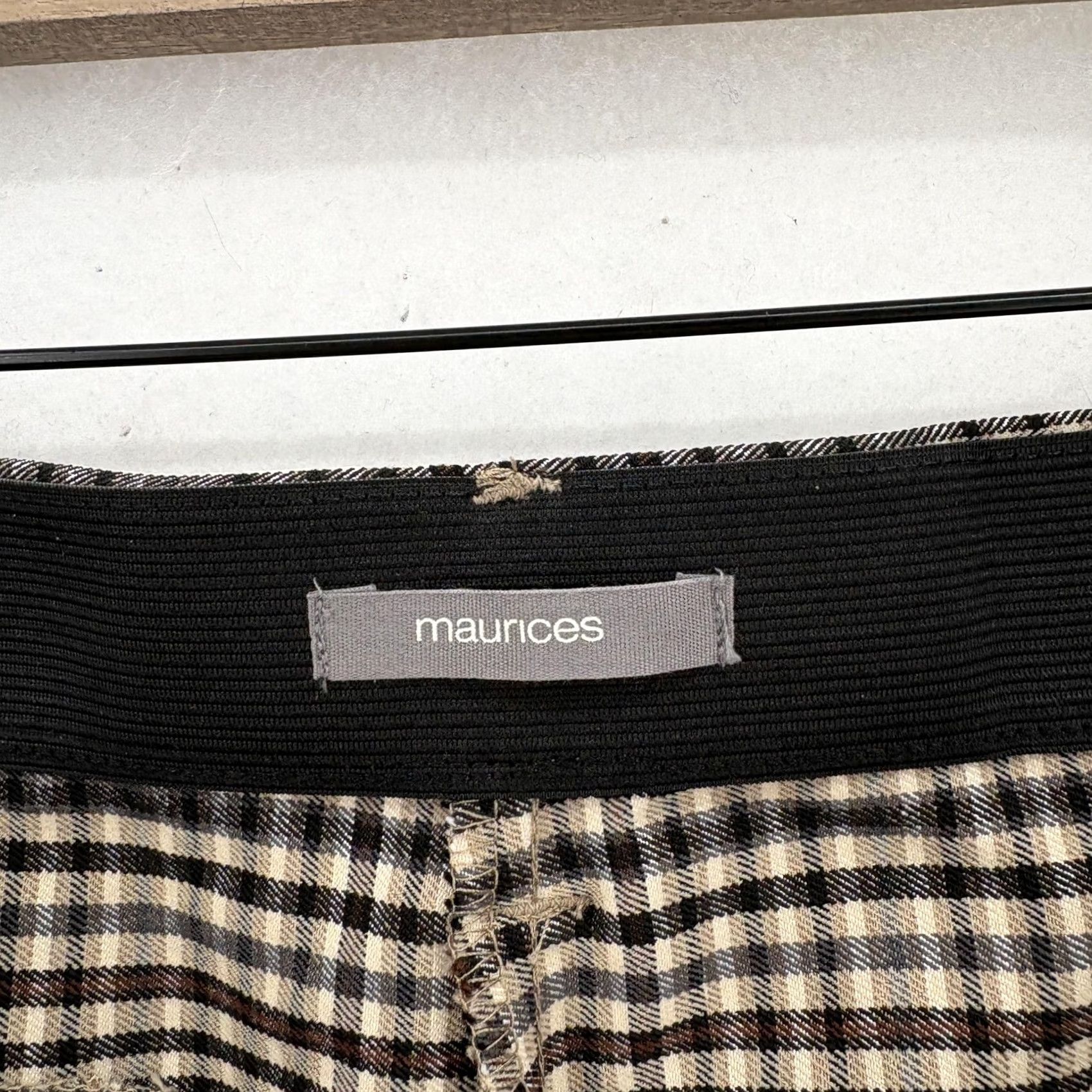 Vintage Maurices Pants Womens Large Brown Plaid Straight Crop Bengaline High Rise Ankle Size 36" / US 14 / IT 50 - 5 Thumbnail