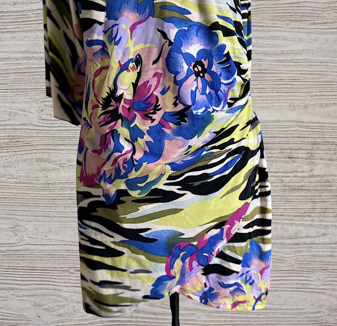 Vintage ONE SHOULDER FLORAL CAMO UNIVERSAL MINI DRESS OR TUNIC TOP Size M / US 6-8 / IT 42-44 - 9 Thumbnail