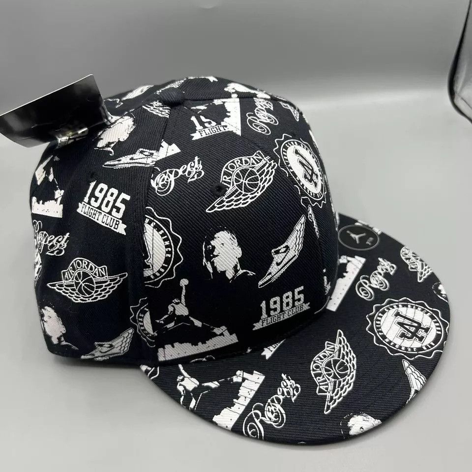 Jordan Brand Air Jordan Flight Hat Men 7 7/8 All Over Print Fitted Cap Size ONE SIZE - 3 Thumbnail