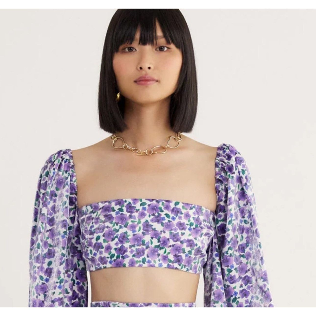 REVOLVE NWT Rumer Soraya Floral Crop Top Lilac Size Small Size S / US 4 / IT 40 - 2 Thumbnail
