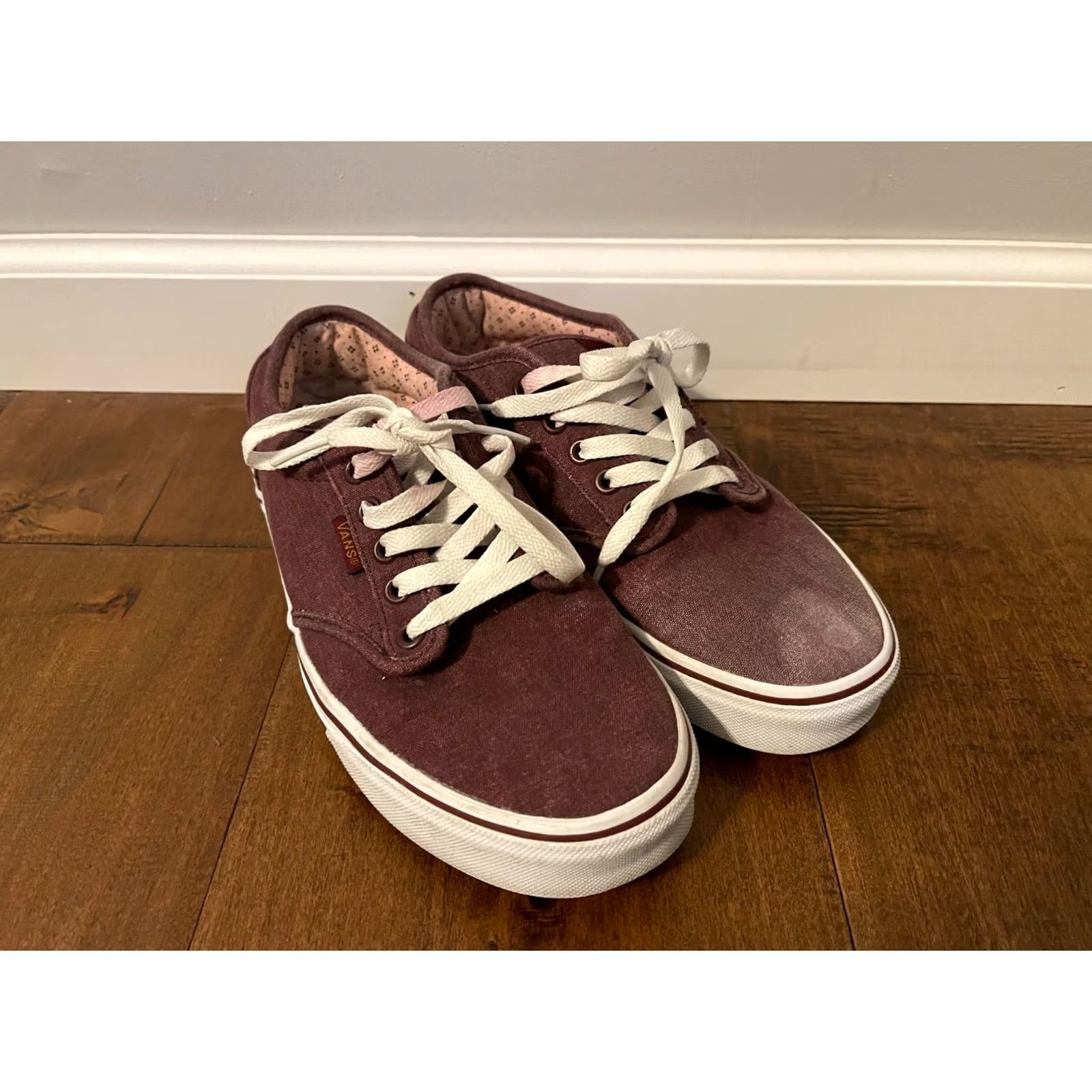 Vans VANS Red Padded Tongue Low Top Lace Up Canvas Shoes Women's 8.5 TB4R Pastel Size XS / US 0-2 / IT 36-38 - 3 Thumbnail