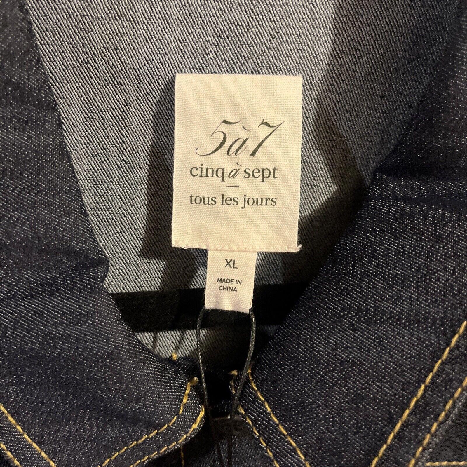 Designer NEW Cinq A Sept ADLEY BEST in INDIGO size XL #ZJ6771502Z Size XL / US 12-14 / IT 48-50 - 4 Thumbnail