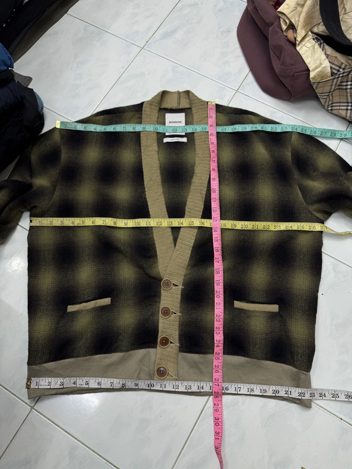Hypebeast 🔥🔥🔥ARCHIVE BOWWOW OLIVE GREEN BLACK CARDIGAN Size US XL / EU 56 / 4 - 13 Thumbnail