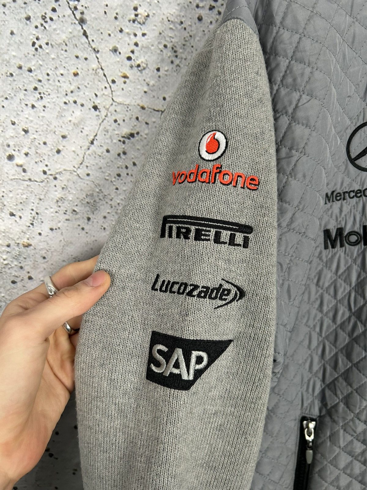 Vintage Vintage Mercedes Benz Vodafone Racing Zip Sweatshirt Size US XL / EU 56 / 4 - 4 Thumbnail